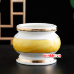Bát hương Gốm thạch anh Cao cấp (men Ngọc vàng) - Nhỏ