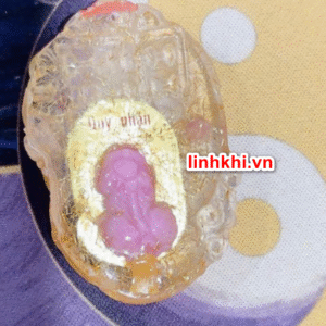 Đeo cổ Tỳ hưu Ruby hút lộc trên bàn tính – vô cực